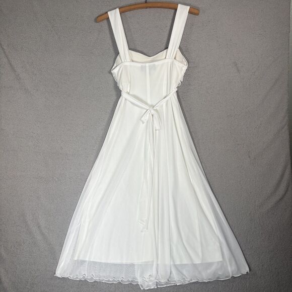 Connected Apparel Babydoll Dress Womens Size 6 Ivory White Bridal Feminine Flowy - Picture 14 of 16